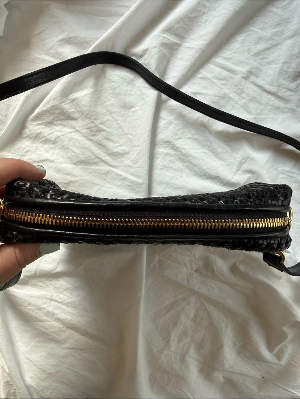 Black Woven Crossbody Bag - Clare V - Picture 7 of 8